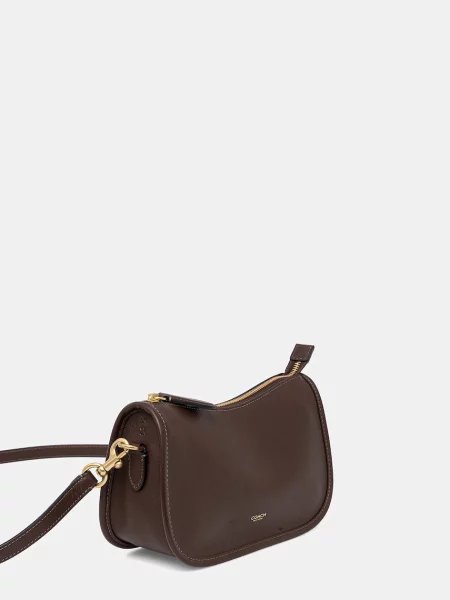 Кожаная сумка Coach коричневая