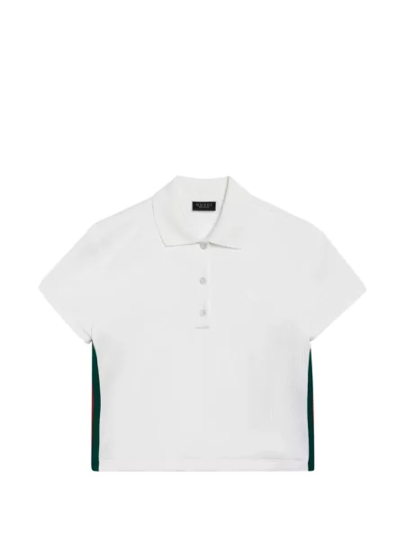 Tricou polo Gucci din jerseu alb