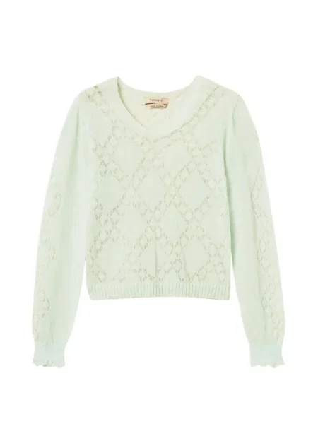 Pulover Twinset din lână alpaca verde