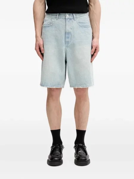 Pantaloni scurți din denim Beams albastru