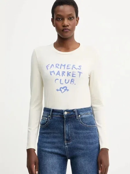 Tričko s dlouhým rukávem Weekend Max Mara ALIAS béžová