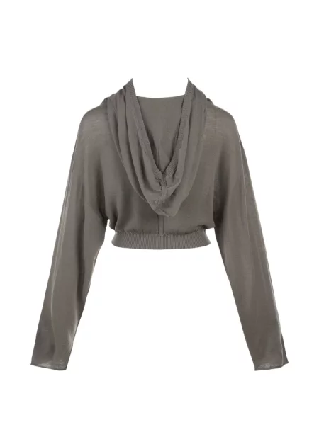 Decupat tunică Rick Owens cu glugă gri