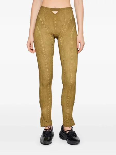 Legginsy Nike prążkowane brązowe