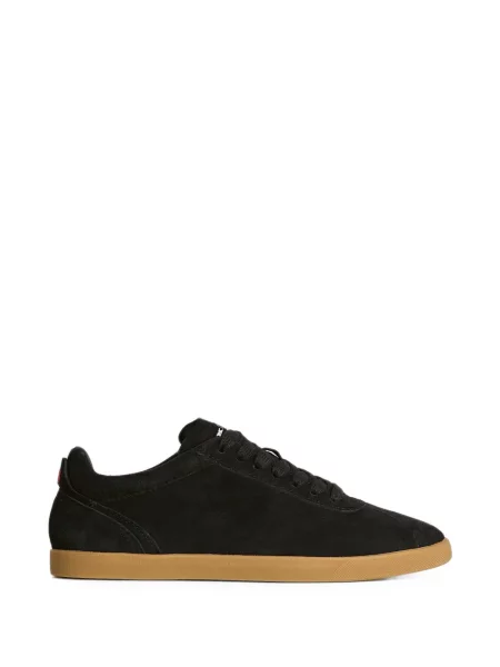 Sneakerși Kiton din piele de căprioară negru