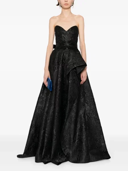 Rochie maxi Saiid Kobeisy lungă de costum negru