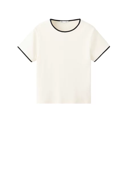 MANGO Tricou BICO crem negru