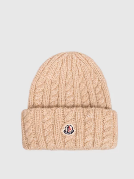 Шапка з вовною альпаки Moncler бежева