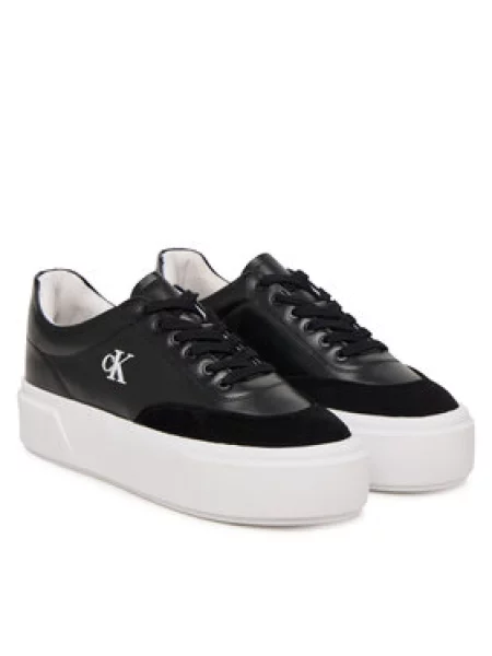 Tenisice Calvin Klein Flatform Lace Up Tcap Lth-Su crna