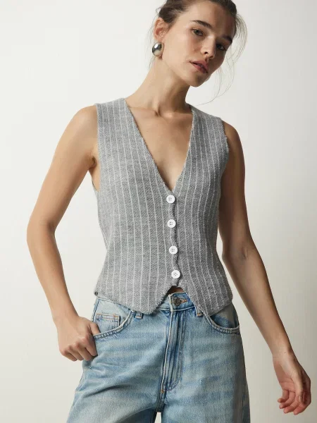 Vestă Happiness İstanbul gri