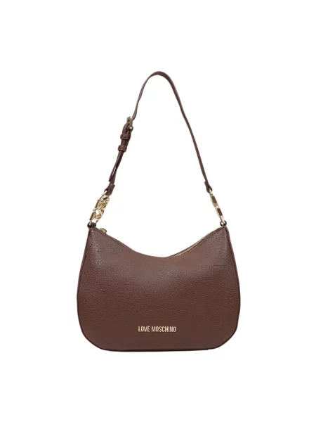 Love Moschino torebka hobo z imitacji skóry brązowa