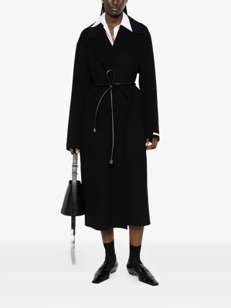 Cu centură palton Sportmax cu rever negru