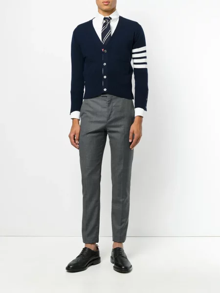 Cardigan Thom Browne din cașmir scurt albastru
