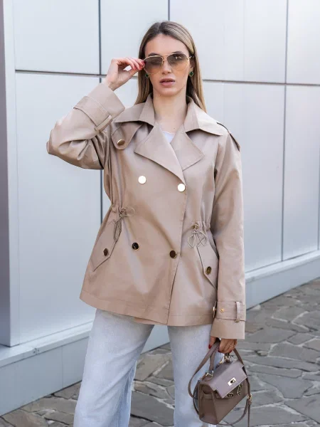 Тренч MilaNova віскоза/поліестер бежевий