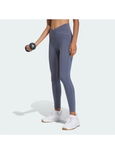 Pruhované legíny Adidas šedé