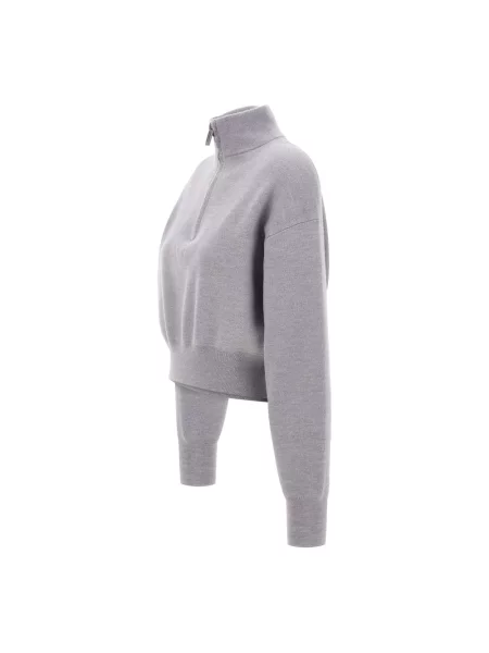 Sweter Victoria Beckham z wełny merino szary