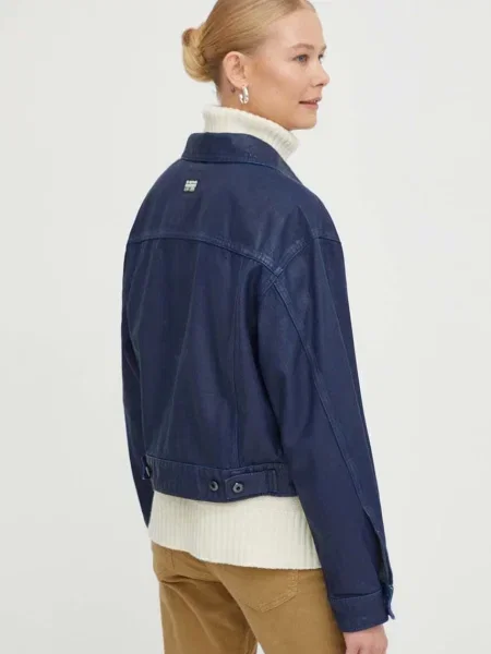 Džínová bunda G-Star Raw tmavomodrá přechodná oversize