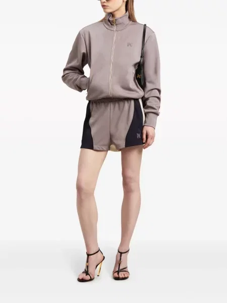 Siuvinėtas bėgimas striukė Palm Angels violetinė