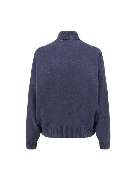 Sweter z golfem Brunello Cucinelli z kaszmiru do golfa niebieski