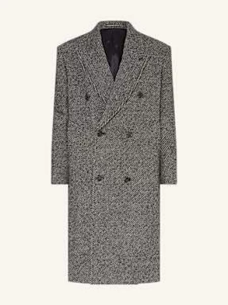 Tommy Hilfiger Vlněný Kabát černá/ světle šedá černý