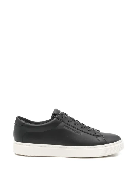 Sneakerși Emporio Armani cu șireturi din dantelă negru