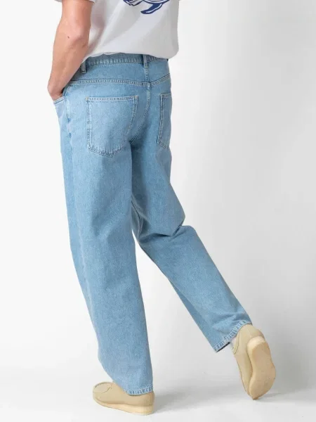 Klitmøller Collective Pantaloni Bastian deschis albastru