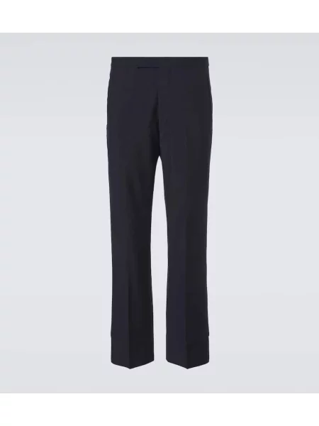 Pantaloni Prada de lână albastru