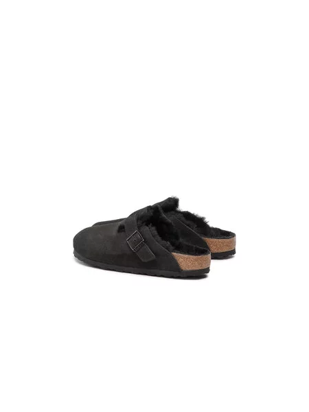 Papucs Birkenstock Boston Vl/Shearling fekete