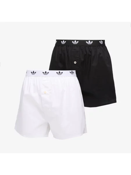 Boxeri adidas Woven Boxer Black/ White L alb
