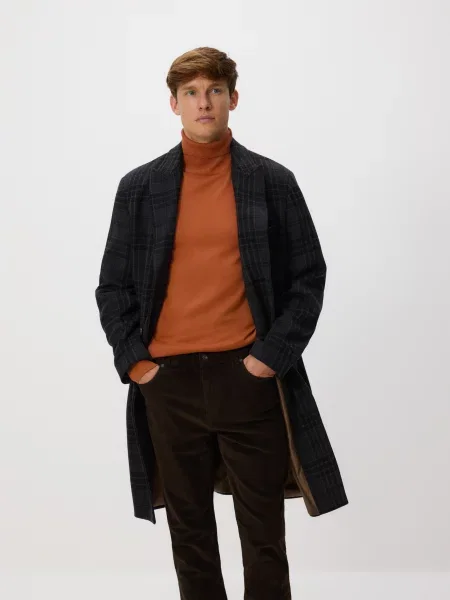 Reserved Вельветові штани slim темно коричневий