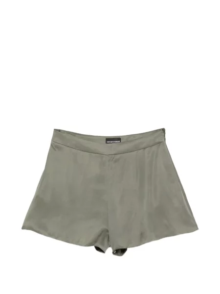 Pantaloni scurți Emporio Armani cu talie înaltă verde
