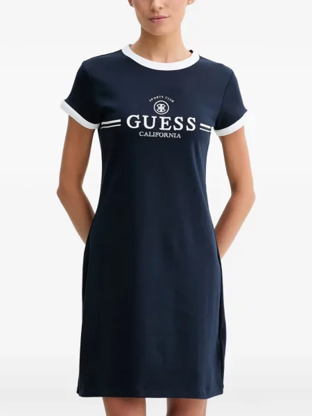 Rochie mini Guess cu broderie albastru