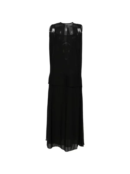Rochie midi Sportmax fără mâneci până la genunchi de costum negru