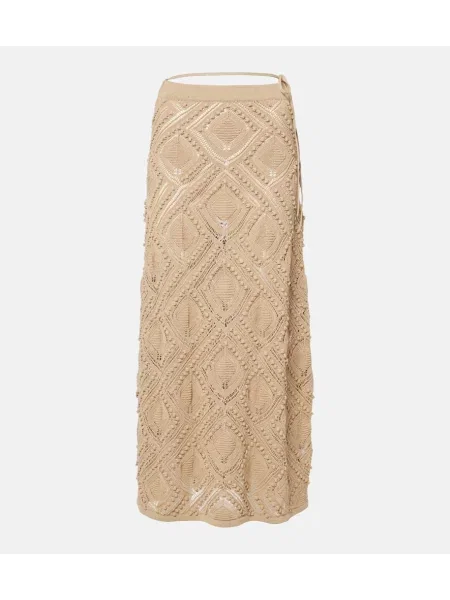 Fusta maxi Xu Zhi din dantelă bej