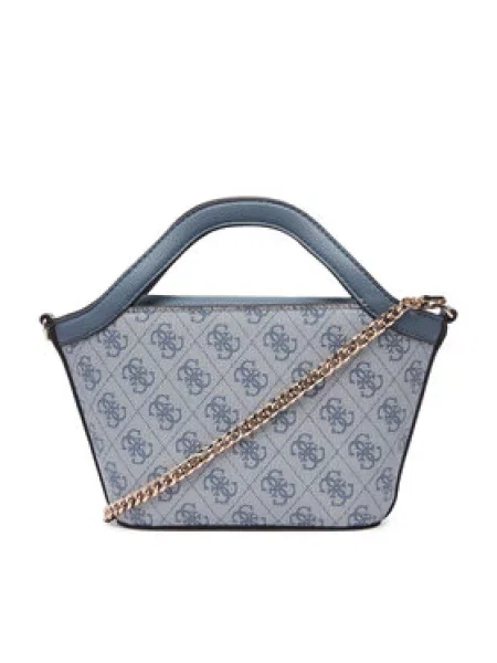 Guess Ročna torba Lindsey Mini modra
