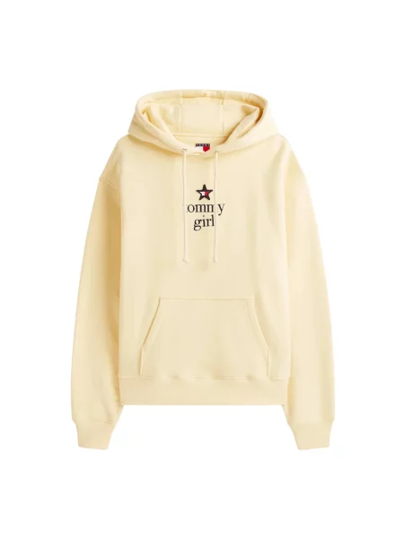 Bluza z kapturem Tommy Jeans z kapturem beżowa