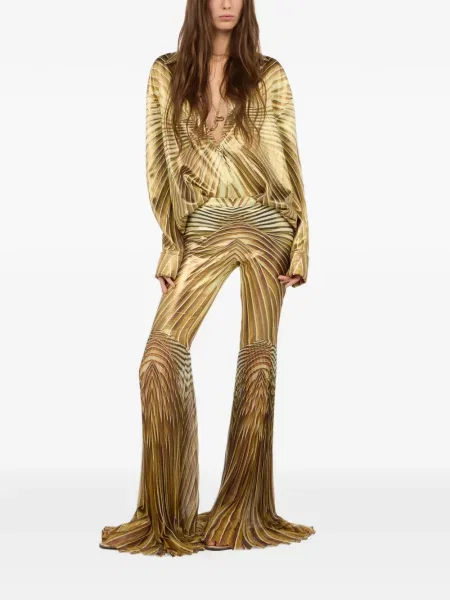 Cămașă Roberto Cavalli de mătase cu imagine