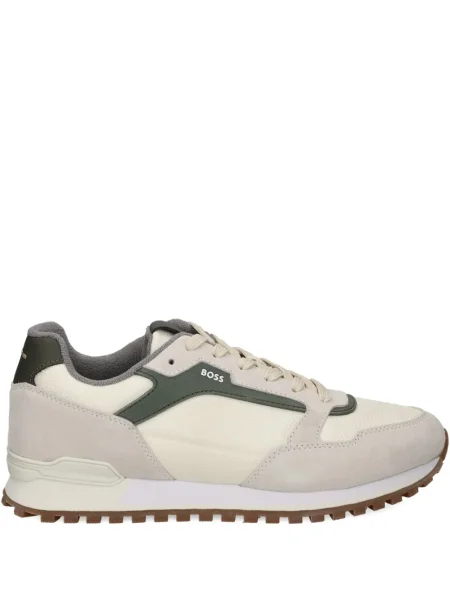 Sneakerși Boss din piele de căprioară alb