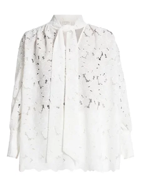 Bluzka Vasiliki w kwiatki koronkowa biała