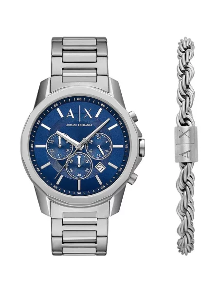 Ura in zapestnica Armani Exchange srebrna