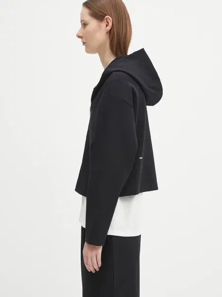 Кофта Pangaia DNA Double Jersey Zip Up Hoodie з капюшоном однотонна чорний