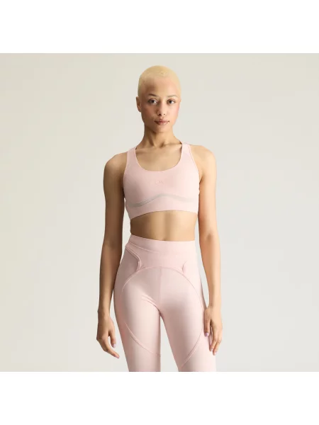 Biustonosz treningowy o średnim wsparciu adidas by Stella McCartney PrimeLiftImpact różowy