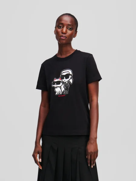 Karl Lagerfeld Tričko sivá / krvavo červená / čierna biela