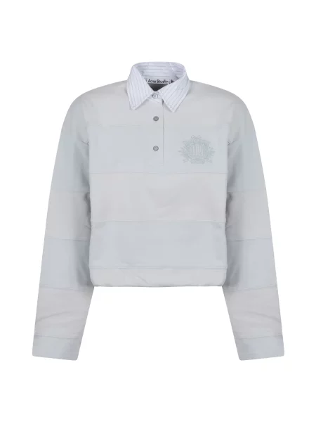 Bluza Acne Studios w paski z paskiem niebieska