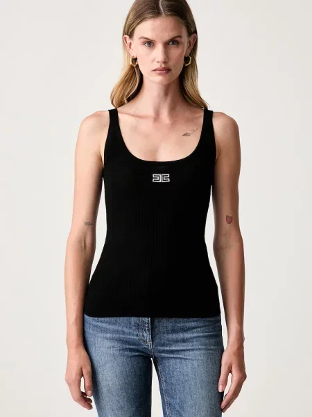Elisabetta Franchi top pentru femei cu lână negru