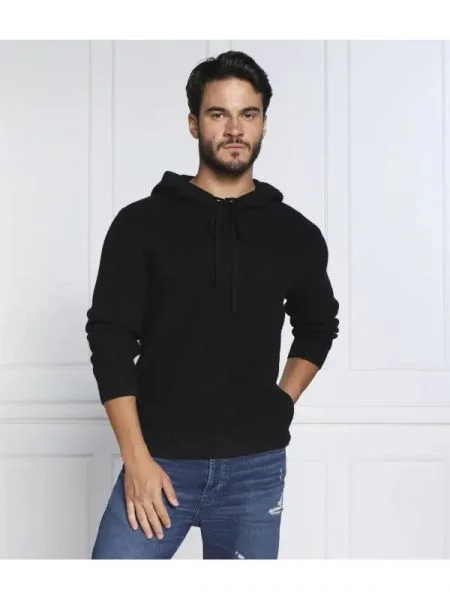 Iceberg Pulover cu adaos de lână negru