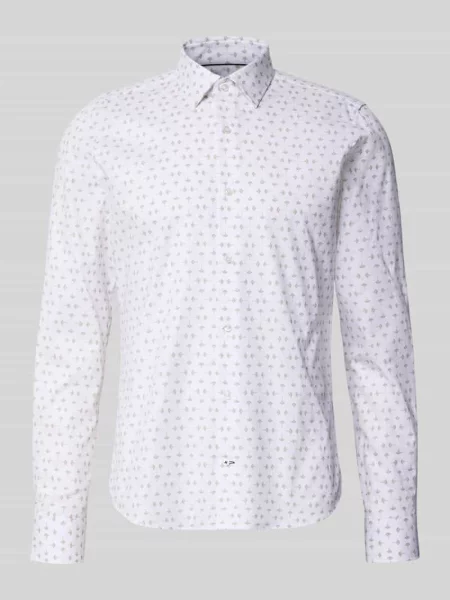 Koszula o kroju slim fit biznes z kołnierzykiem typu kent model Pio' Joop! Collection beżowa