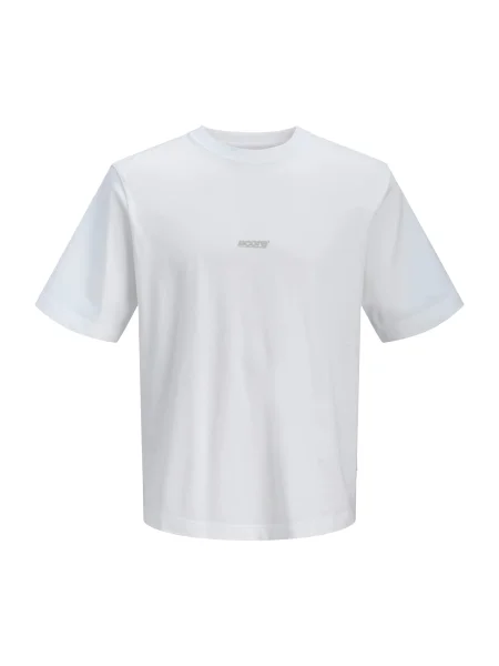 JACK & JONES Tricou JCOCLUB gri deschis alb