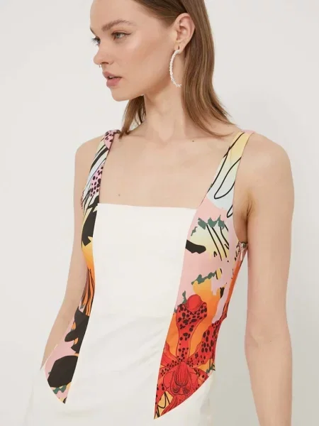 Desigual Nyári ruha MONSIEUR CHRISTIAN LACROIX Marbella Fehér Slim Fit bézs