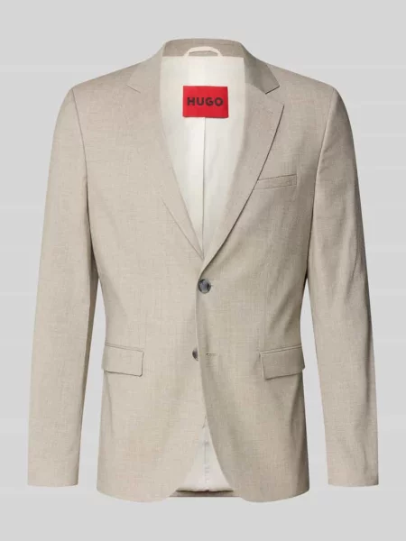 Super krój slim fit marynarka z mieszanka i żywej wełny model Hugo beżowa