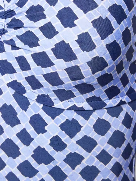 Kostium kąpielowy o kroju slim fit z obszyciem ozdobnymi kamieniami model Marseille' Seafolly niebieski